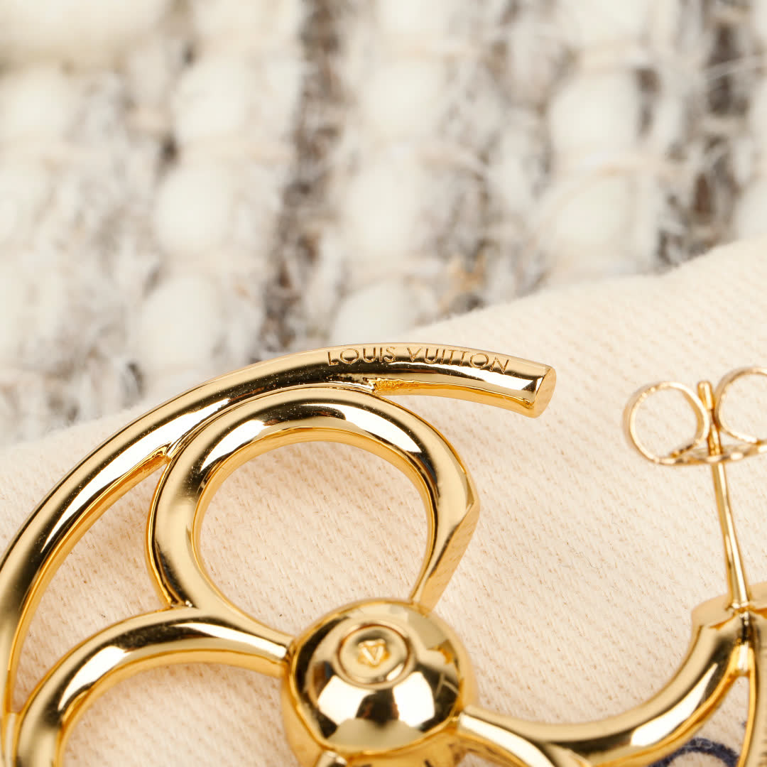 Louis Vuitton Gold Tone Earrings